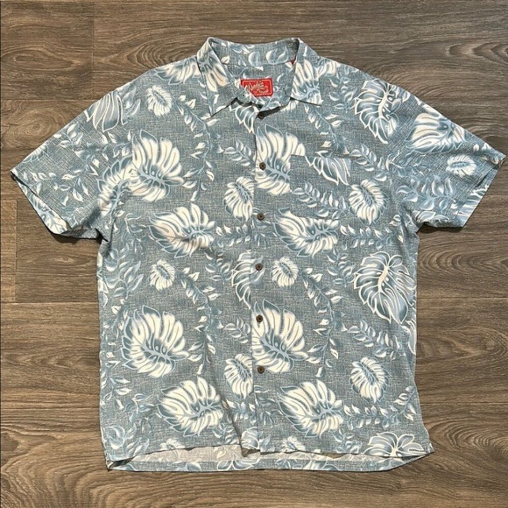 Woody’s XXL Retro Lounge Hawaiian Button Down Short Sleeve Shirt Beach Vacation